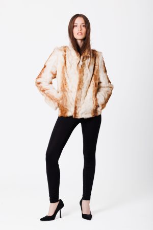 KOZ-105001a Kremowe futro z kozy