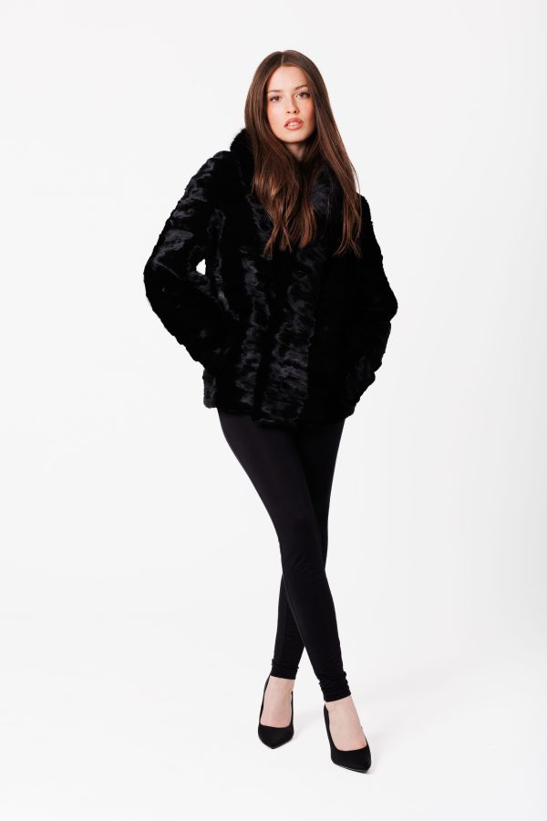 Futro z łapki lisa czarne