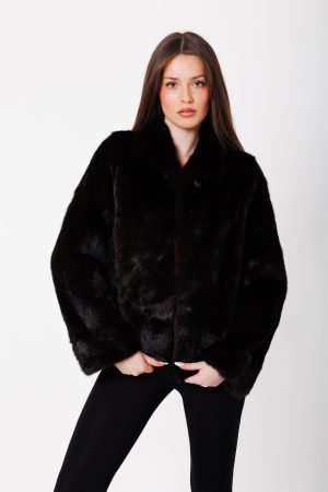 NOR-103001 Futro z całej norki ciemny brąz