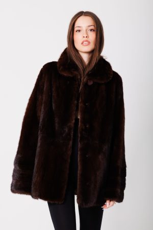 NOR-103002 Futro z całej norki ciemny brąz