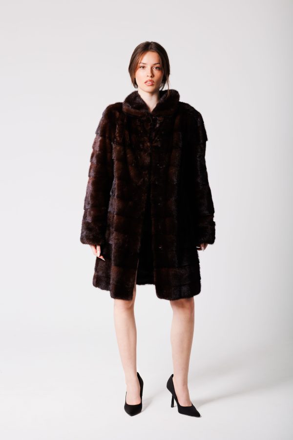 NOR-202001a Futro z całej norki ciemny brąz