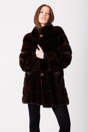 NOR-GR-202001 Futro z norki greckiej brązowe